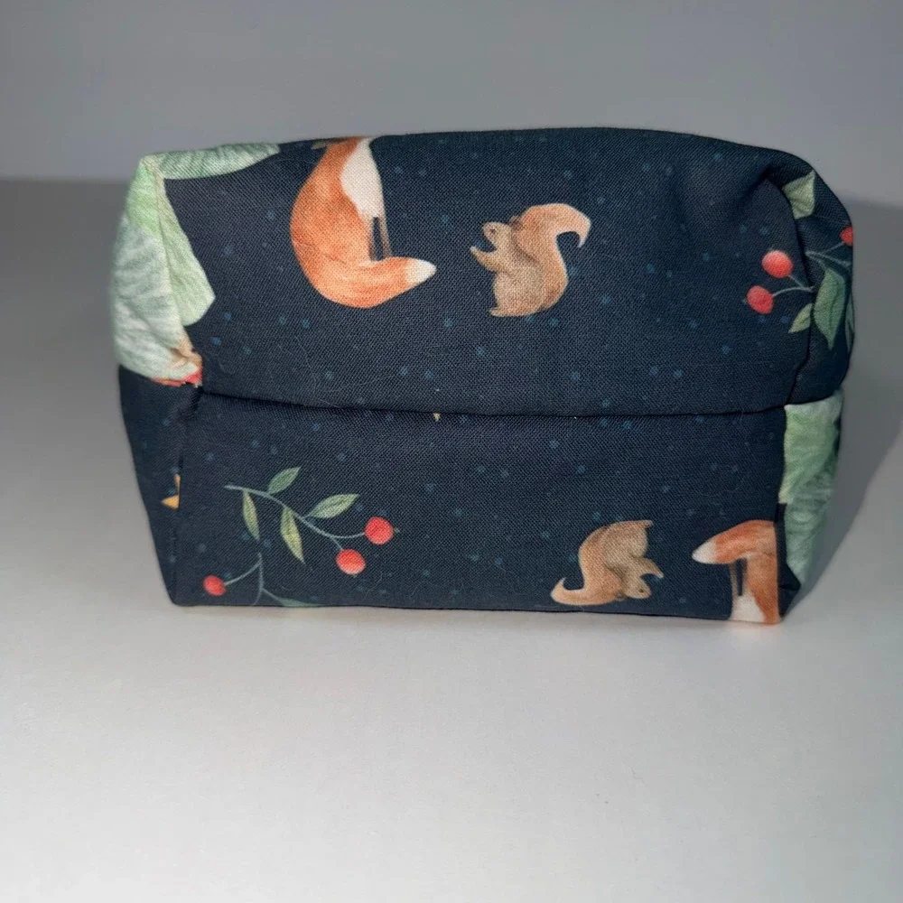 Longview Creations Project Bag Small Navy Deer Forest Animals Knit Crochet